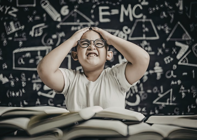 Child struggling with math